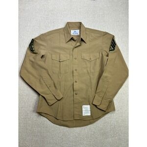 DSCP Valor Collection Mens Khaki Military Service Shirt Poly Wool Long Sleeve